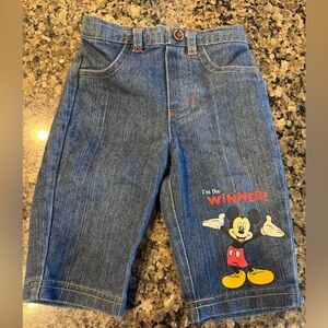 Disney Mickey Mouse Jeans Baby 3-6 Months Vintage Denim Embroidered Classic